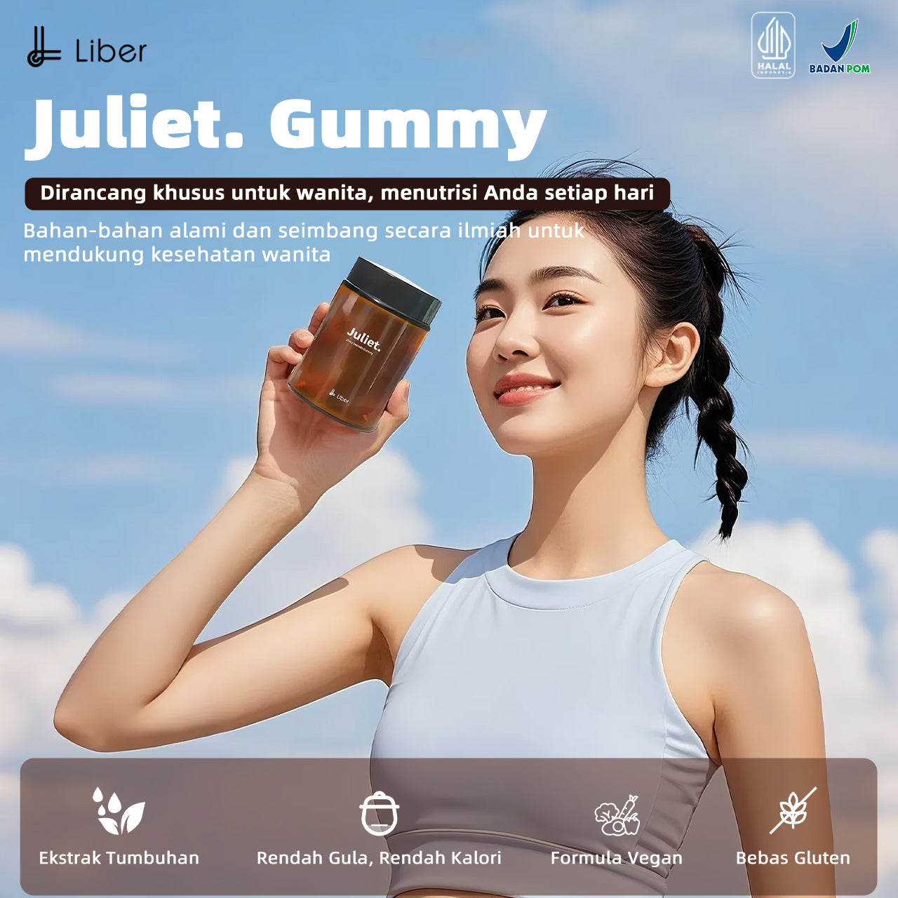 LIBER Juliet Women's Energy & Wellness Gummies – Low Sugar, 12 Gummies