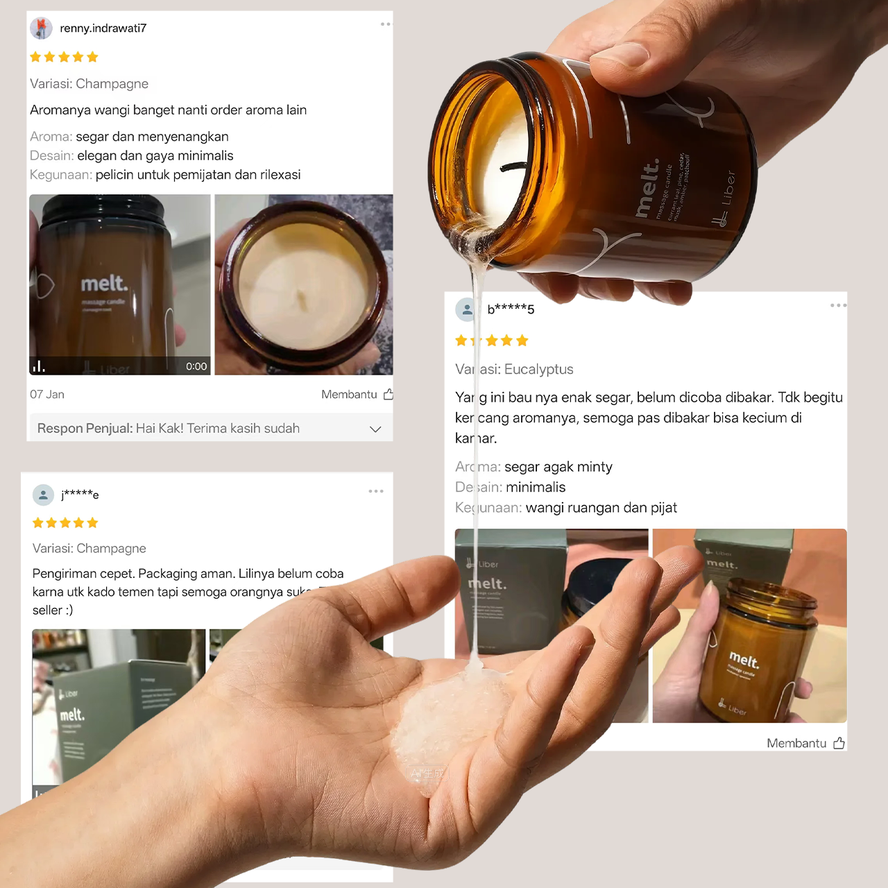 Liber melt. massage candle 120g