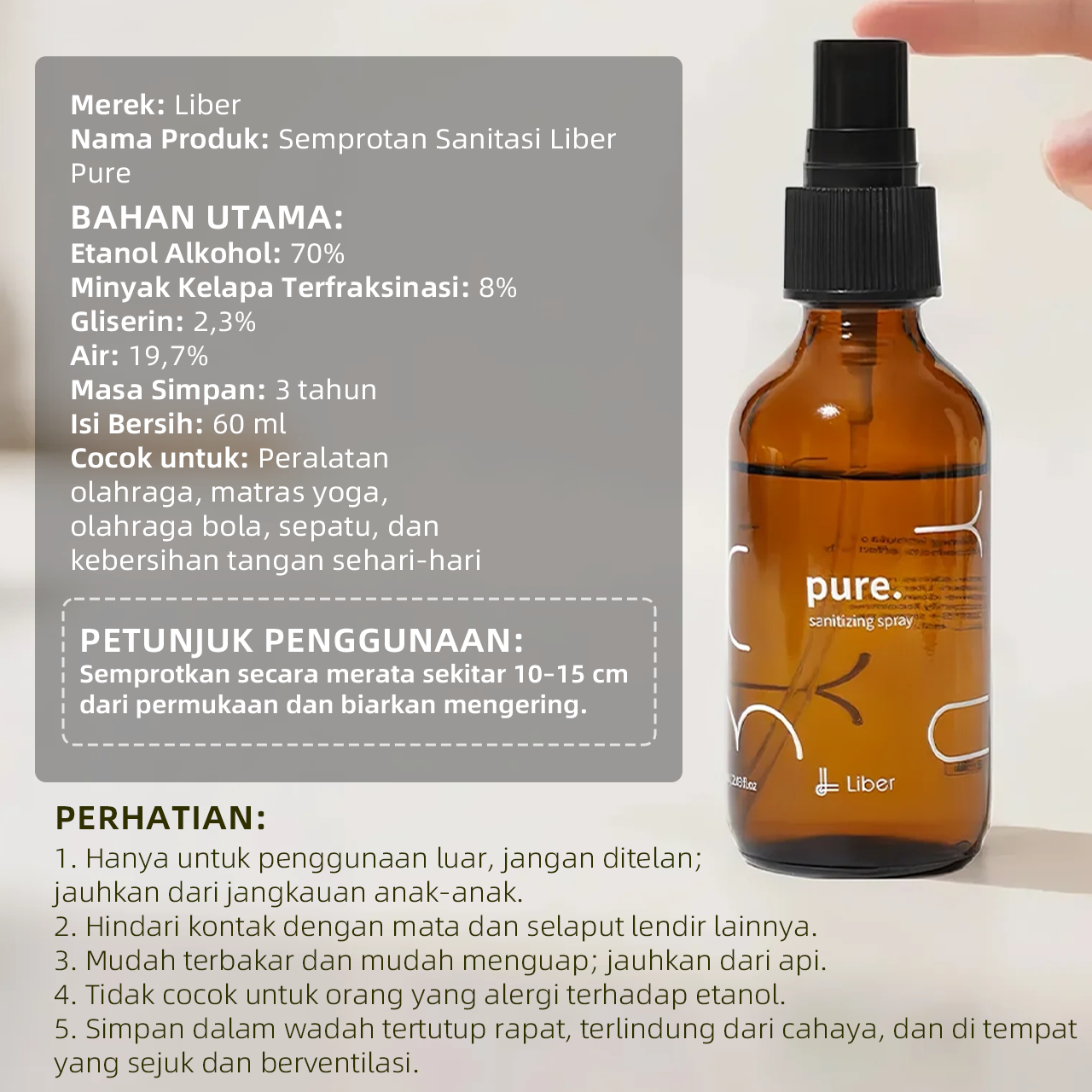 Liber pure. sanitizing spray