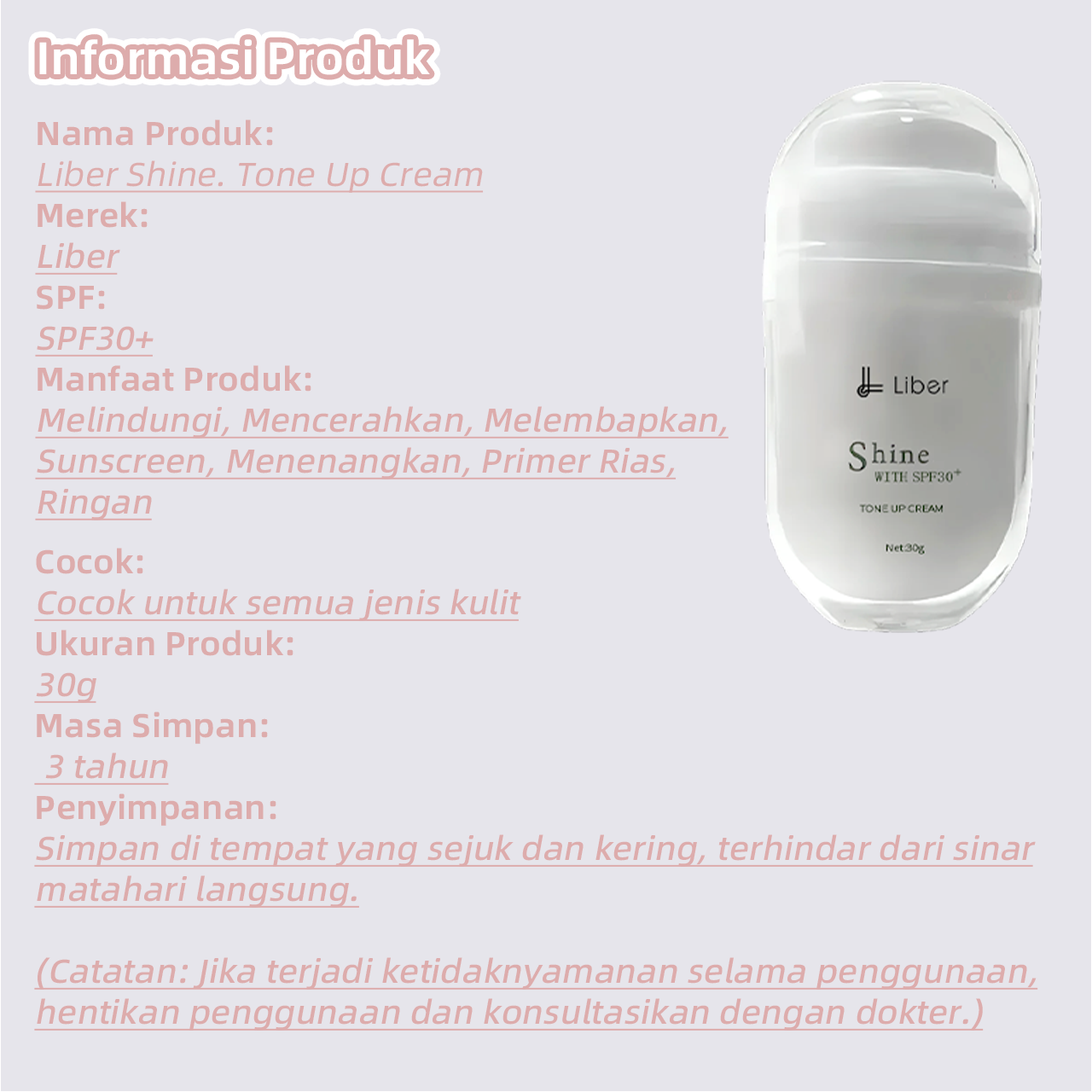 Liber Shine. Tone up Cream
