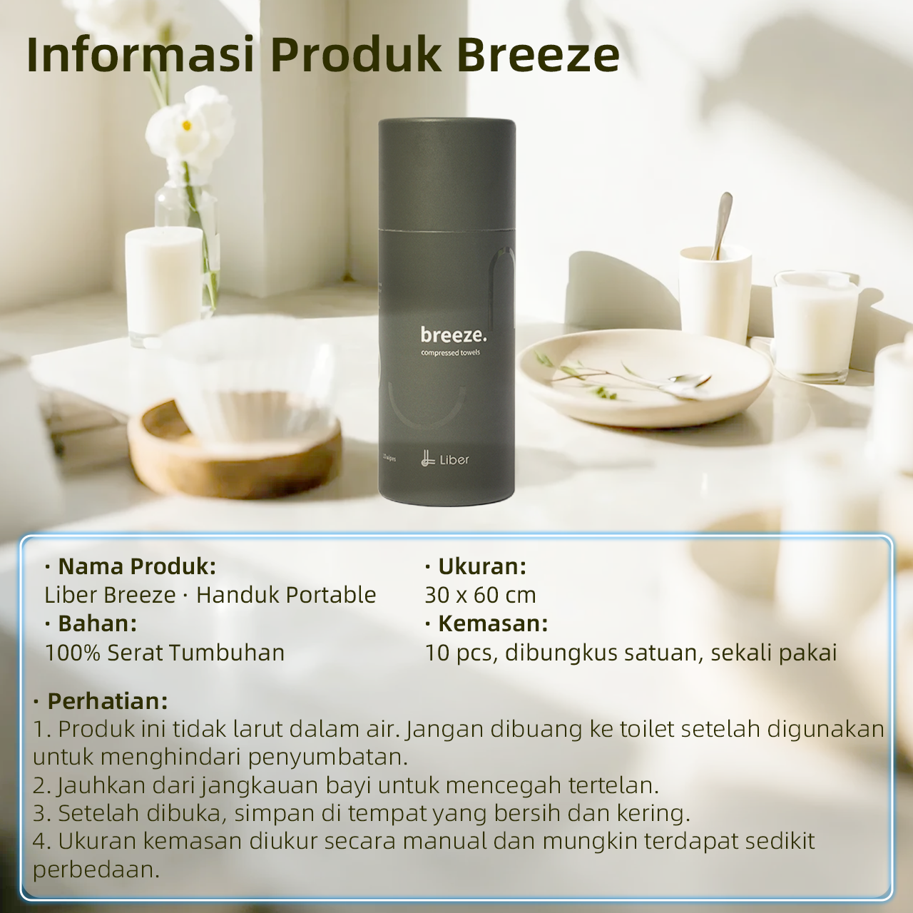 Liber breeze. Compressed Towels