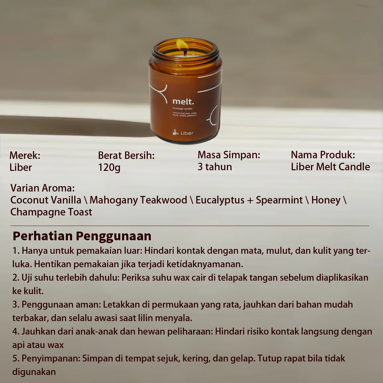 Liber melt. massage candle 120g